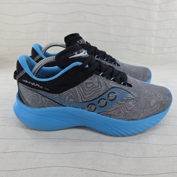Saucony Shoes - Saucony Womens Kinvara 14 Gray Blue Black Running Sneakers Shoes S10823-60 Sz 9